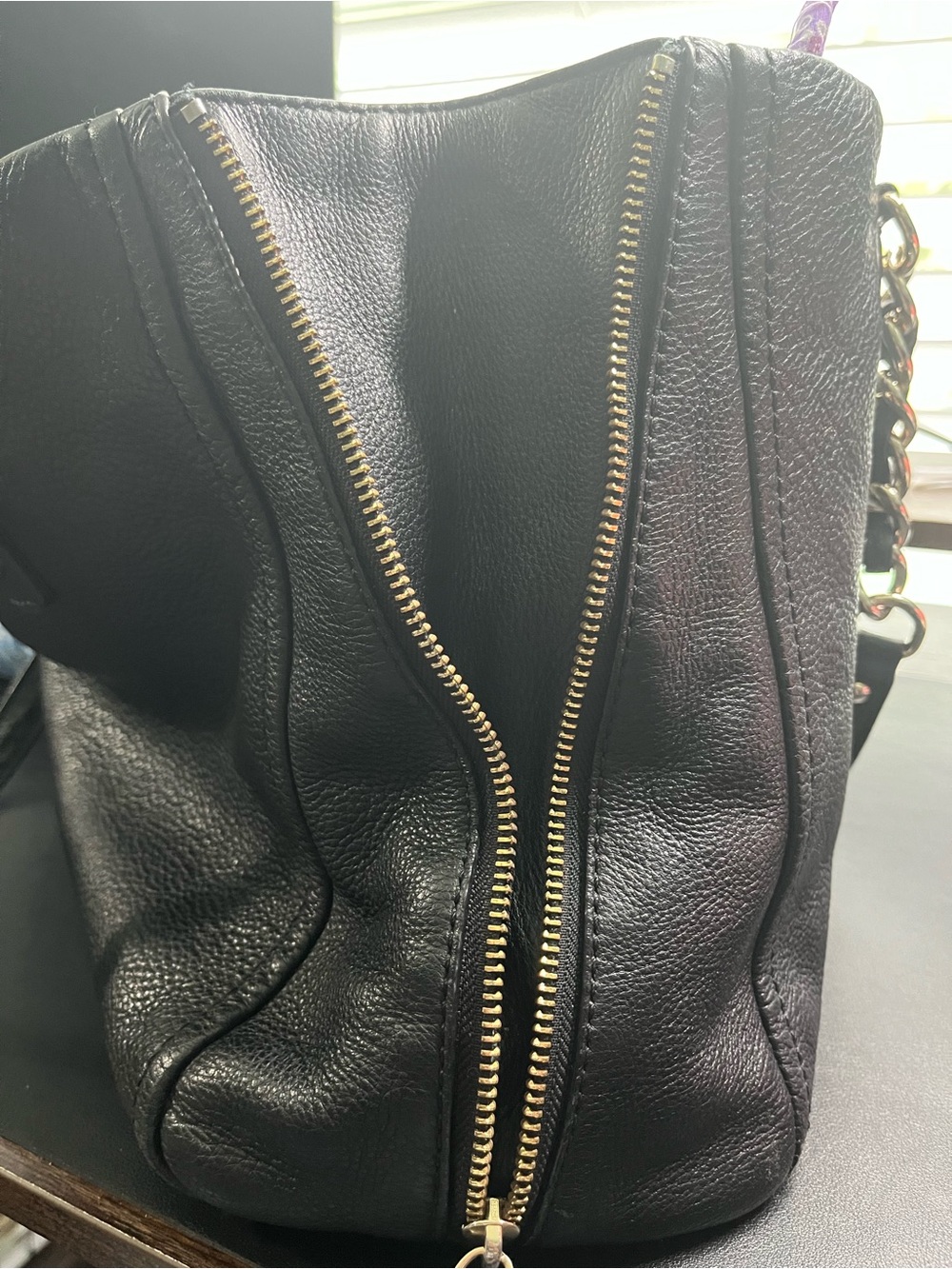 kate spade Cobble Hill Andee Chain-Handle Black Leather Shoulder Tote - Picture 14 of 14